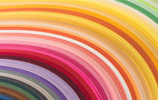 rainbow papers aligned together